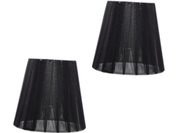 Lâmpada E14 Translúcida para Luminárias de Teto e Parede, Conjunto com Difusor de Luz em Tecido Preto. SFUSHOS