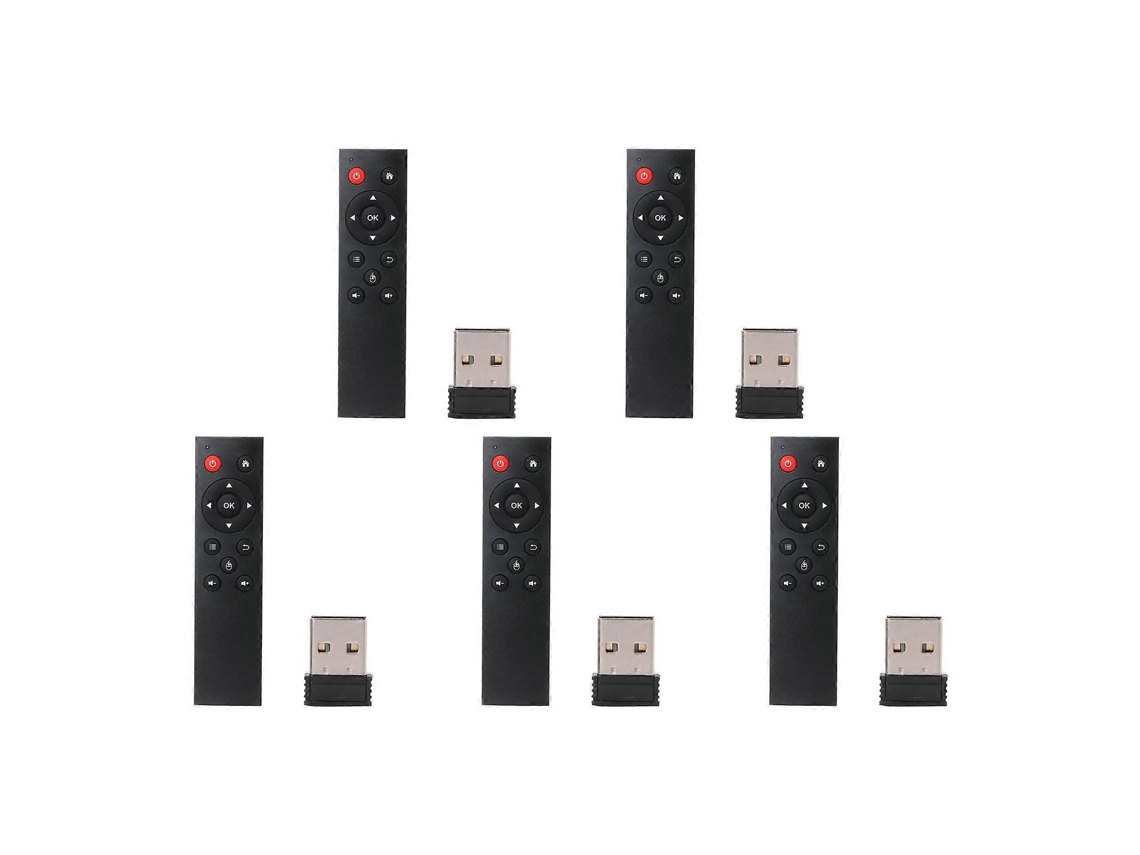5x Mouse Aéreo Sem Fio Universal 2.4g Com Teclado E Controle Remoto Para Pc E Android Tv Box