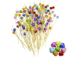 Palitos De Coquetel, Palitos De Madeira, 100 Unidades, Em Formato De Coração, Para Frutas, Alimentos, Sobremesas, Aperitivos, Bebidas E Festas