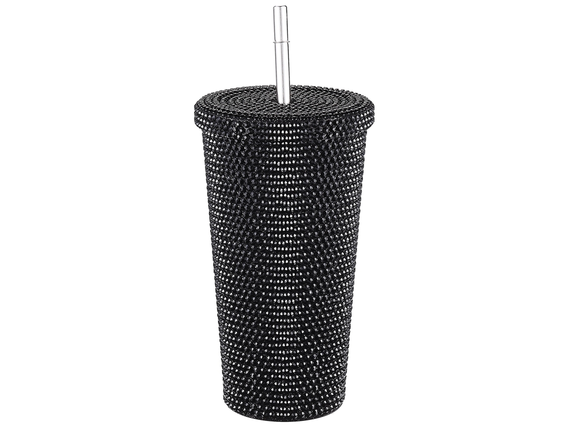 Garrafa De Água 500ml Com Decoração De Cristais E Isolamento Térmico