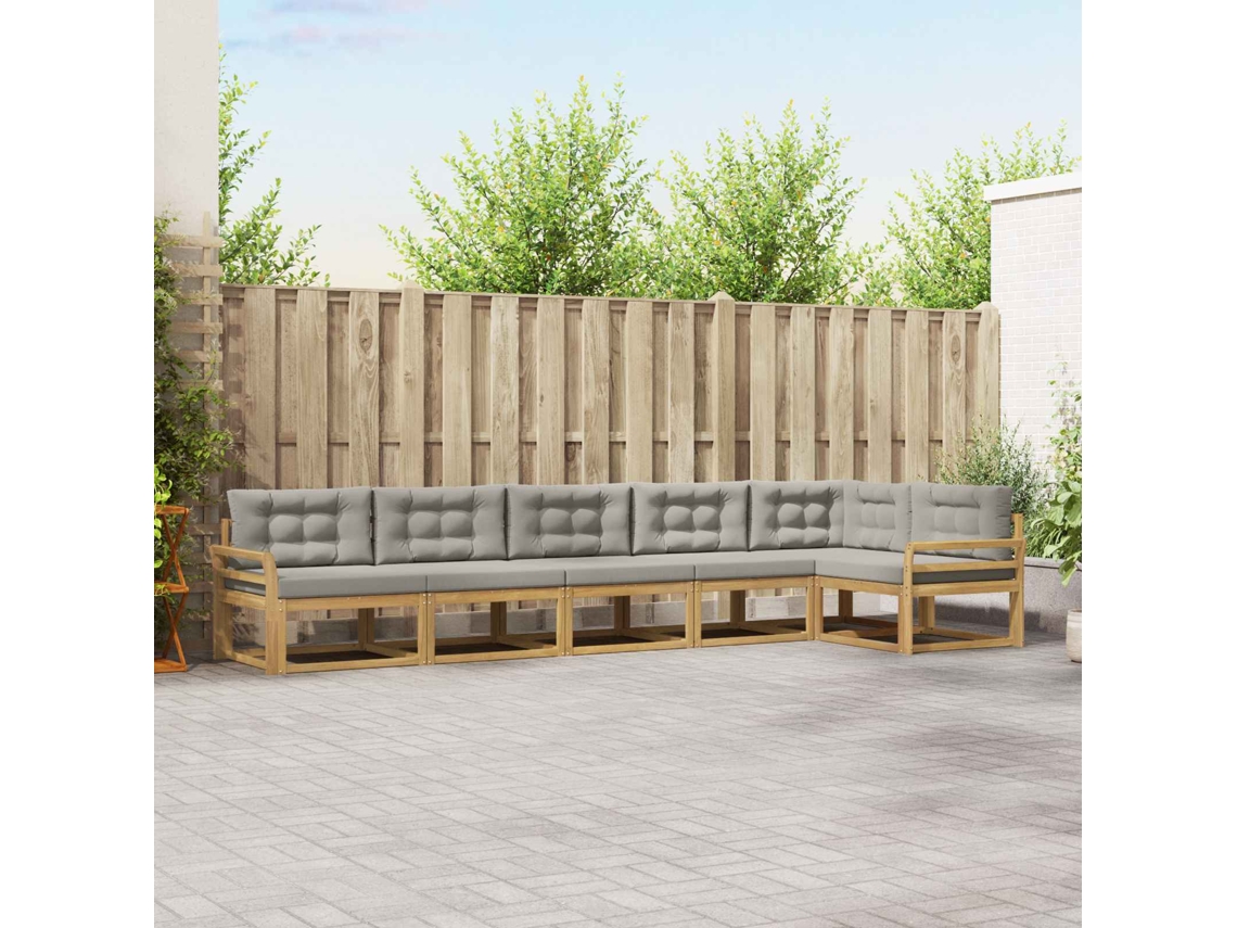 Vidaxl Conjunto De Sofás Para Exterior 4 Unid. Branco E Cinzento-claro