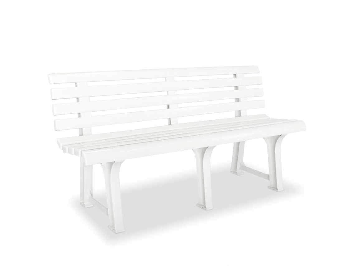 Vidaxl Banco De Jardim 145,5 Cm Plástico Branco