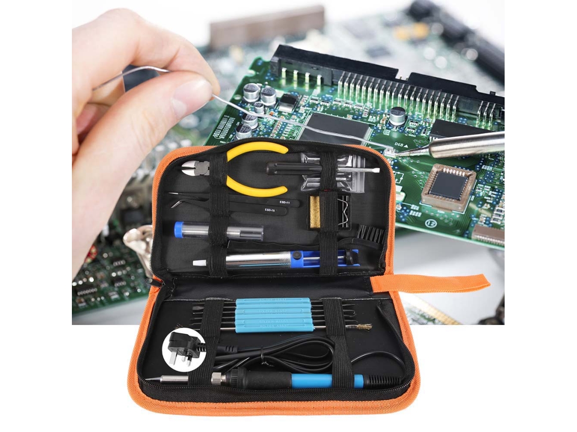 Kit De Ferro De Soldar Elétrico Laxiscreed Com Ajuste De Temperatura E Multímetro Integrado