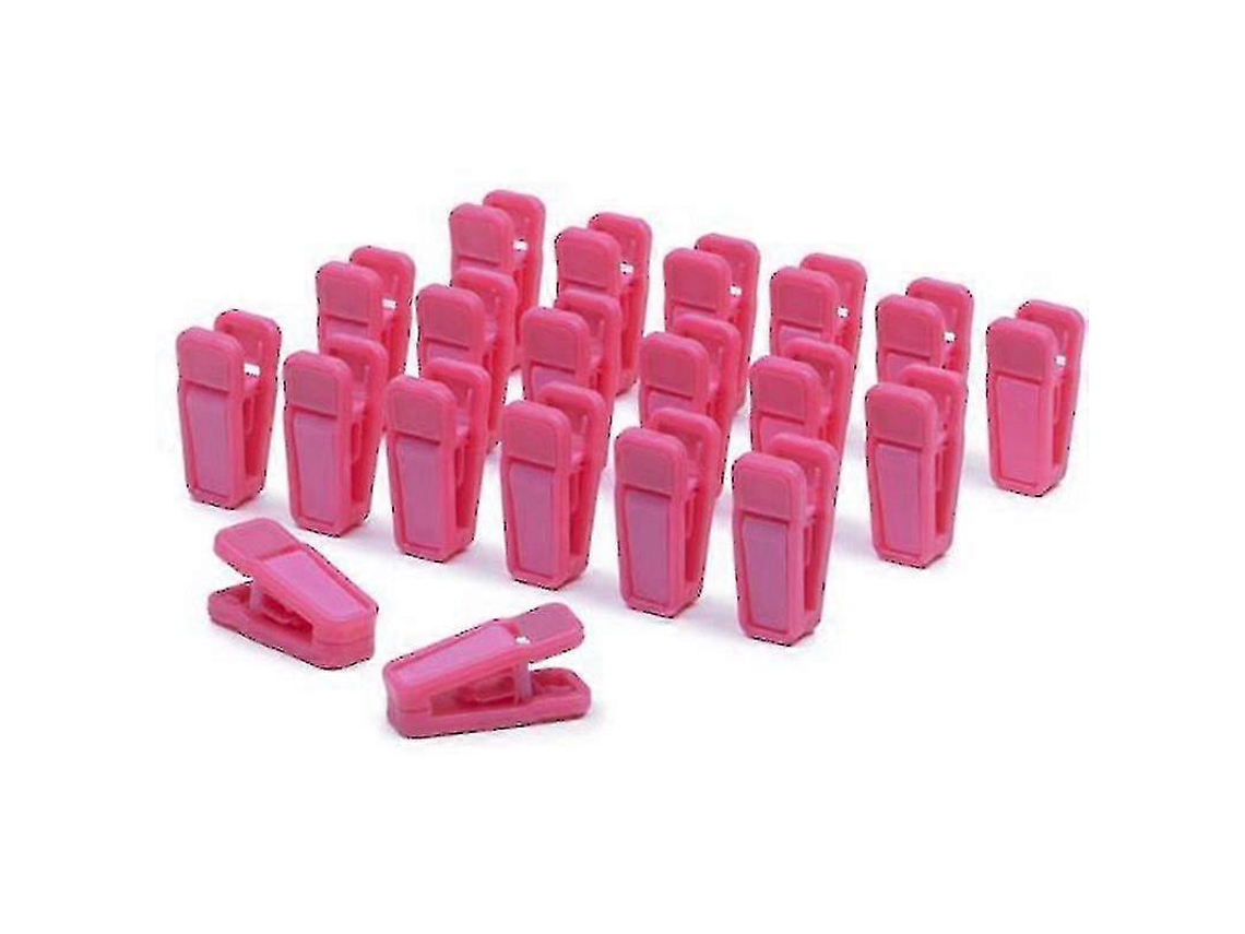 20 pinzas de ropa resistentes de plástico con resortes de metal, para secar al aire y manualidades, rosa | S/MARCA