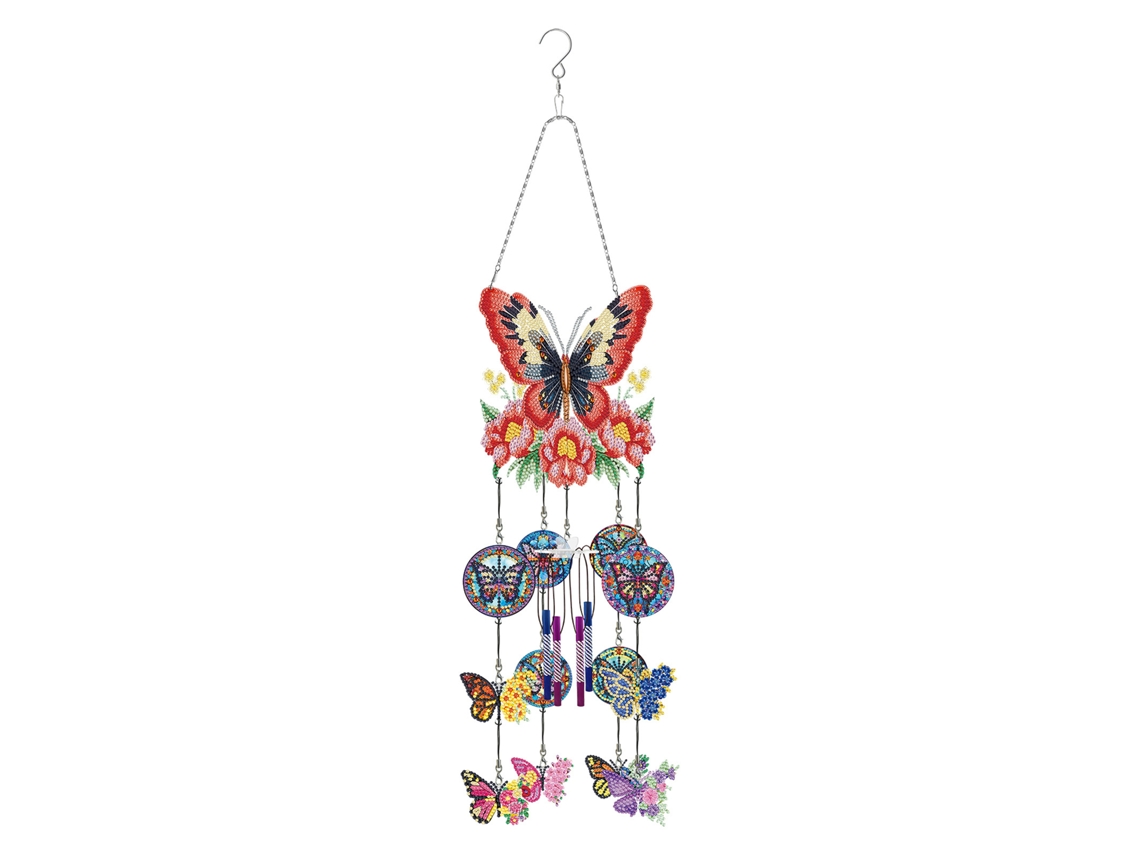 Kit De Sinos De Vento Com Pintura Diamante Pontilhada Faça Você Mesmo, Acessórios Decorativos Resistentes E Charmosos Para Varandas E Pátios Slowmoose