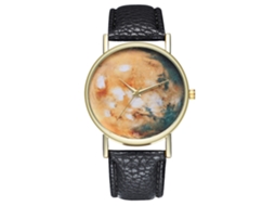 Reloj De Pulsera De Cuarzo Con Correa De Pu Para Hombre Y Mujer Moda Simple T32-a Negro