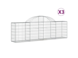 Gabion Basket, Gabion Baskets Vidaxl Prateado Ferro (200 X 30 X 60/80 Cm)