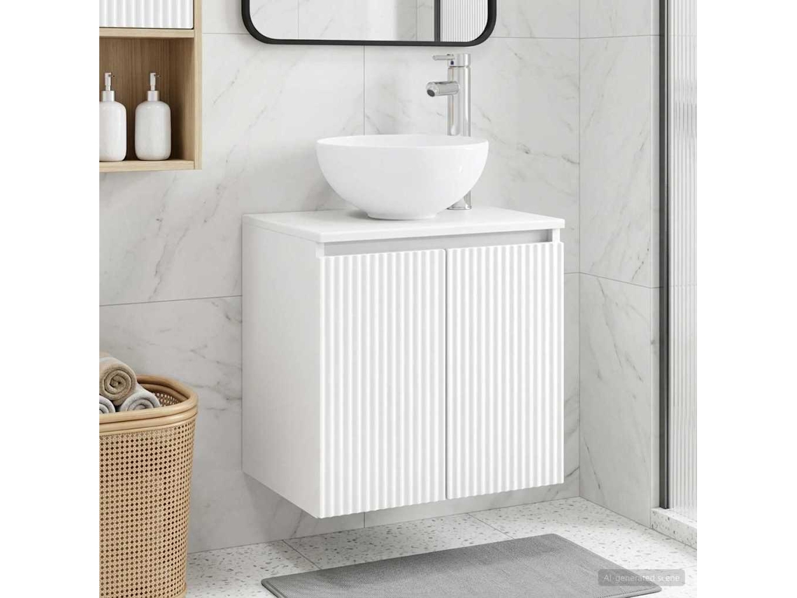 Vidaxl Vaidade Com Pia Suspensa Branco 49,5 X 41 X 64,5 Cm