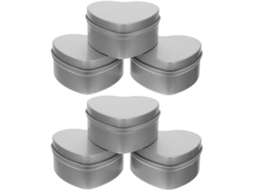 Latas Em Formato De Coração Prateadas, Recipientes Recicláveis Para Velas.