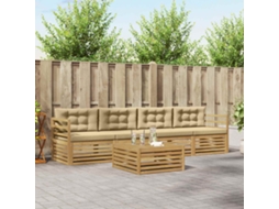 Vidaxl Conjunto De Sofás Para Exterior 5 Unid. Branco E Bege