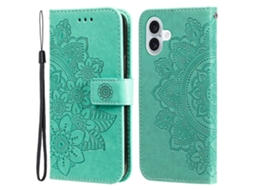 Capa Em Couro Pu, Anti-riscos Com Suporte Para Apple Iphone 16 Plus - Verde