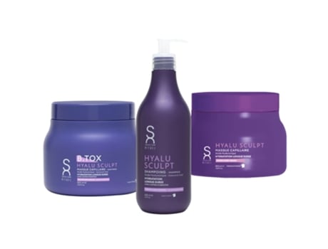 Caixa Hyalu Sculpt - Shampoo 500 ml - Máscara Capilar 500 ml - B-Tox 500 ml SACHA CARE