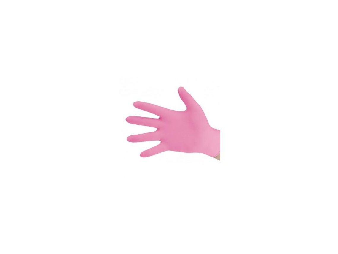 Luvas Nitrilo Rosa XS 100 Unidades Sem Pó MEDICALINE