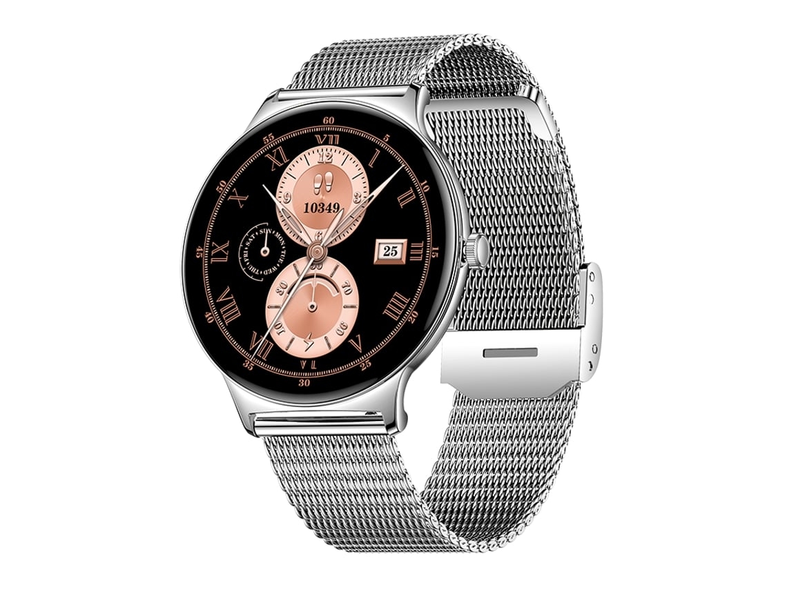 Smartwatch Ultrafino Feminino Para Esportes Ao Ar Livre Design Moderno Notificações Inteligentes E Monitoramento De Saúde Prata Yunzii