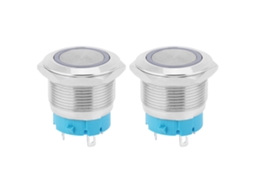 Interruptor De Botão Com Trava Automática 4 Pinos Com Luz Anel 22mm Ip65 Para Modificação De Carros Navios 3-6vdc Branco 2pcs