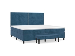 Box Spring Bed, Box Spring Beds Vidaxl Azul Veludo (200 X 200 Cm)