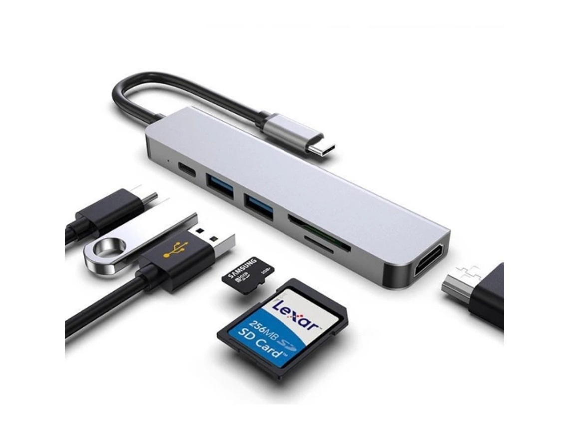 Lurelia Hub Usb-c 6 Em 1, Hdmi, Sd/tf, Até 5 Gbps