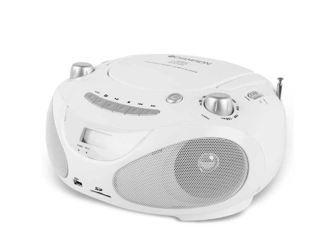 Caixa De Som Champion Com Cd/rádio/mp3/usb Branca