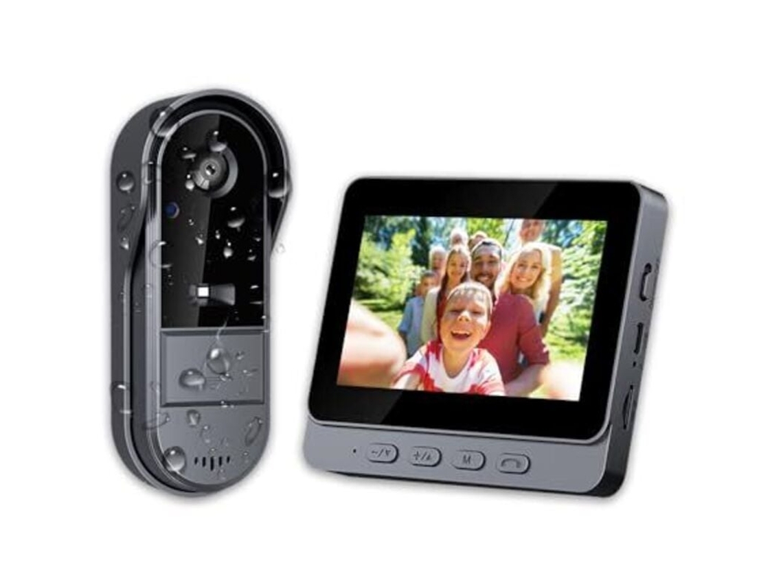 Campainha com Câmera Sem Fio 1080p para Ambientes Externos com Tela de 4,3 Polegadas. Brilvibera_gsg