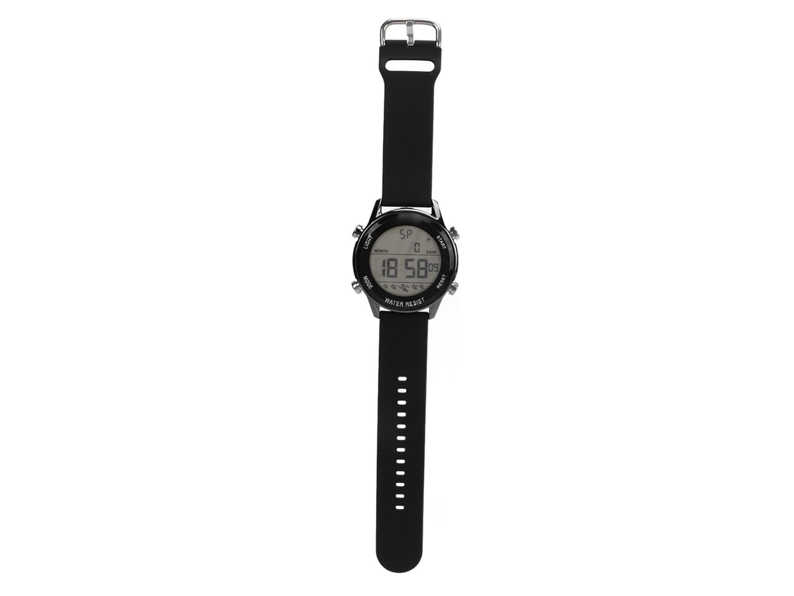 Relógio Digital Cronógrafo Luminoso Impermeável Wr50m Grande Tela Esportes Ao Ar Livre Para Homens Preto