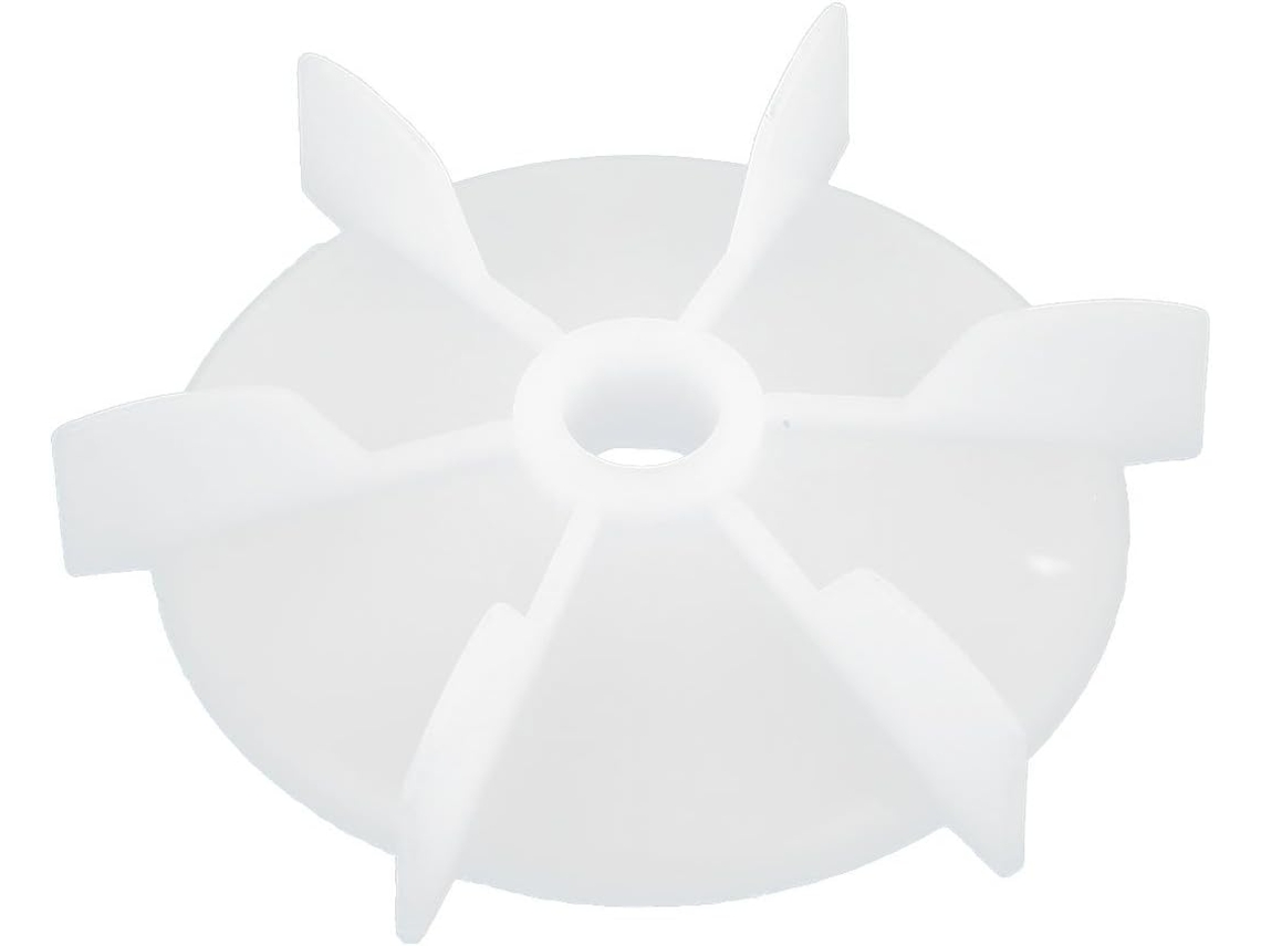 Rotor de Ventilador Plástico Branco com 6 Rodas, Diâmetro Interno do Furo em Forma D 14 Mm CHABERLU