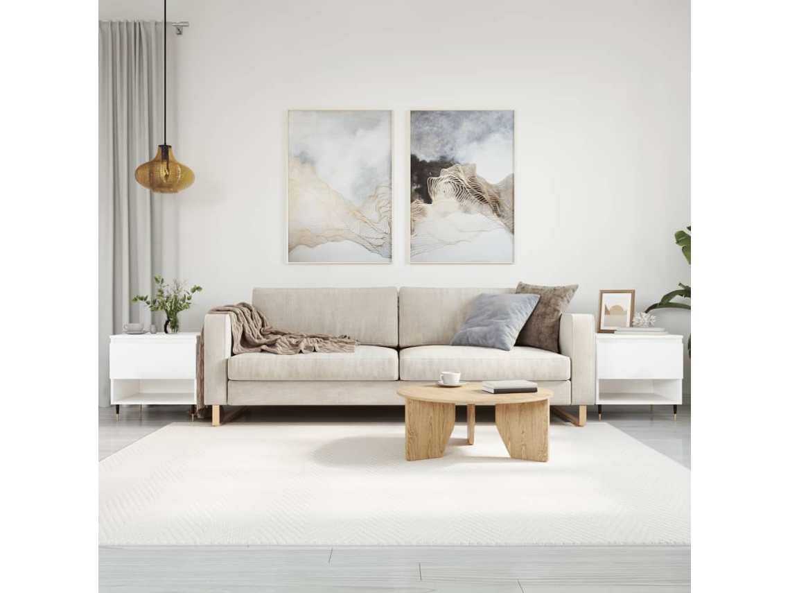 Vidaxl Mesas De Centro 2pcs 50x46x50cm Deriv. Madeira Branco Brilhante