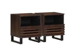 Vidaxl Mesas De Cabeceira 2 Pcs 40x34x46 Cm Madeira Mangueira Maciça