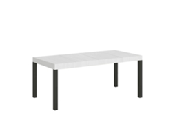 Mesa Extensível Everyday Premium 200/460x90 Cm, Pernas Em Madeira De Freixo Branco E Antracite Itamoby