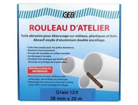 Rolo De Oficina Impermeável Geb 38 Mm X 25 M Pano Abrasivo Para Trabalhos De Rebarbação E Limpeza