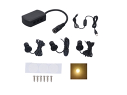 2026 luz de Punto Led Mini 5v Usb Regulável para Mostradores, Joias e Gabinetes Luz Quente Preta