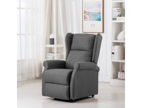 Poltrona VIDAXL Elevável 289730 Tecido Cinzento