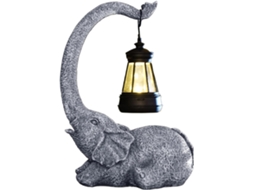 Lanterna Solar para Uso Externo, Estátua de Elefante, Estátua de Jardim, Escultura Solar de Elefante, Escultura para CHABERLU