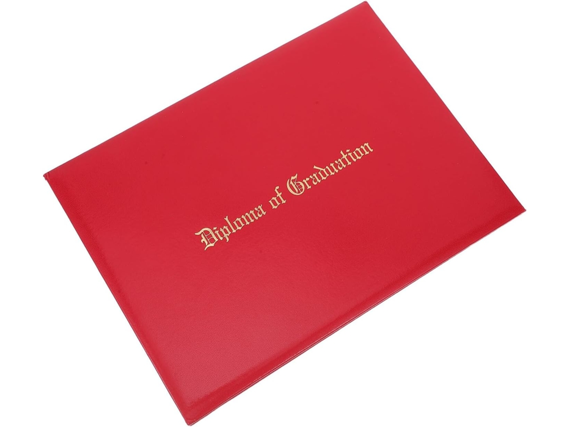 Capa para Diploma de Formatura Stobaza em Couro Sintético Vermelho com Proteção Reforçada e Acolchoamento Pape