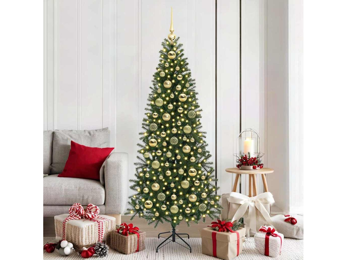 Vidaxl Conjunto De Bolas De Natal Com 300 Leds 120 Pcs Ouro Plástico
