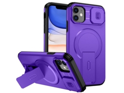 Capa Com Suporte Magsafe Para Iphone 11 - Abertura Deslizante Com Proteção De Câmara