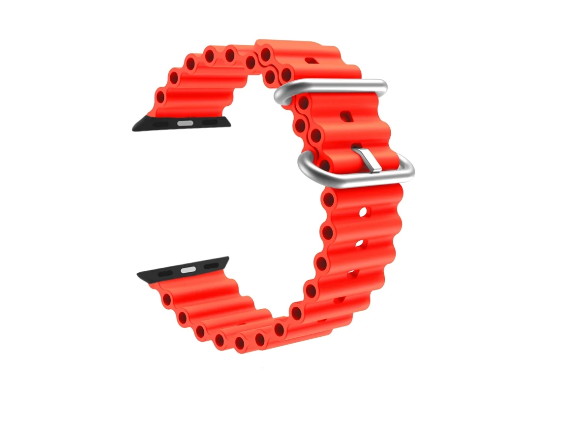 Bracelete Pulseira Round Vermelho para Apple Watch Series 7 41Mm