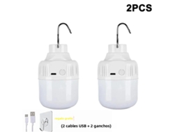 Luminária Led Externa Recarregável com Gancho MDUG (conjunto de 2 Peças 80 W)