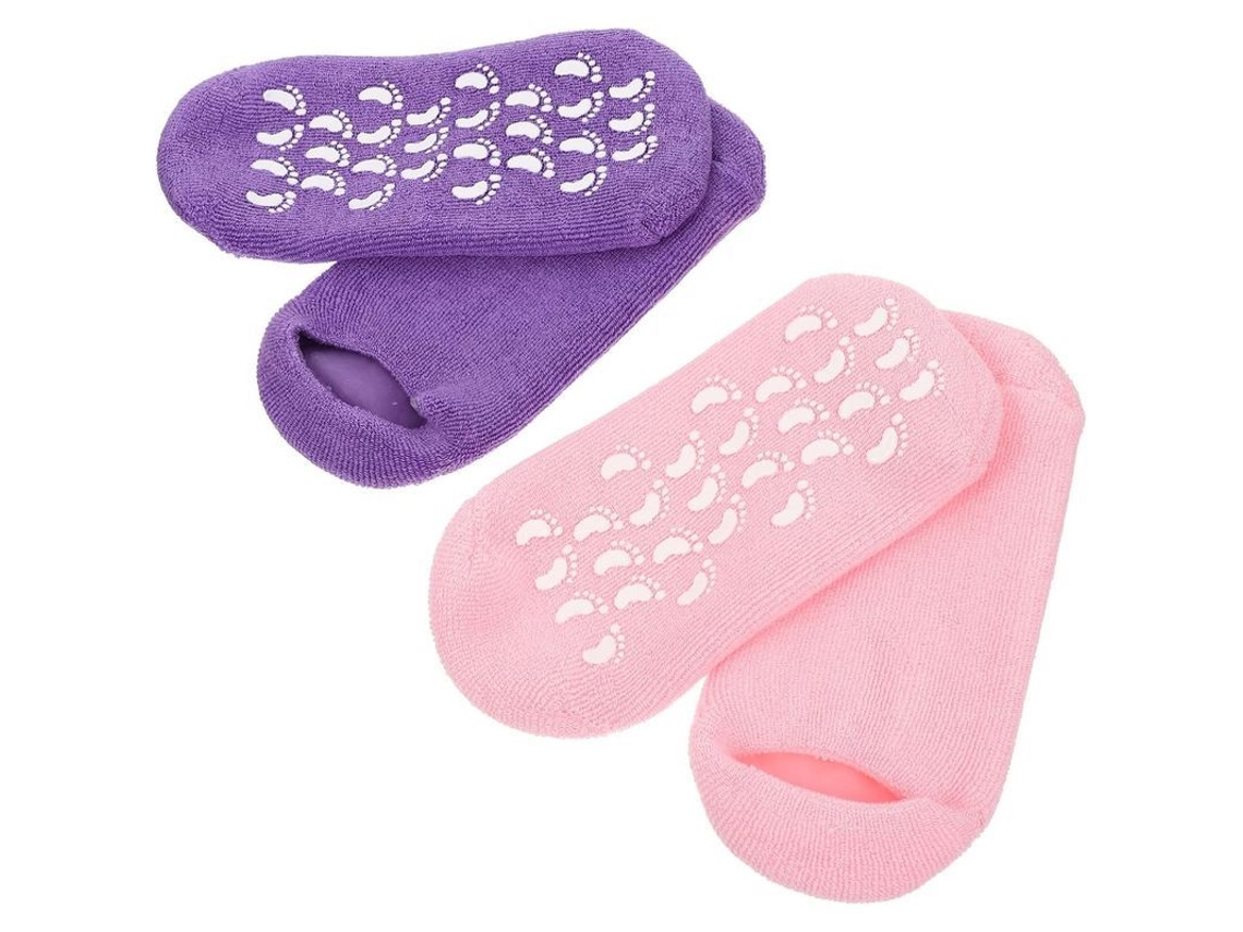 2026-meias Hidratantes De Gel De Silicone, Reduzem A Pressão No Calcanhar, 2 Pares, Rosa E Roxo