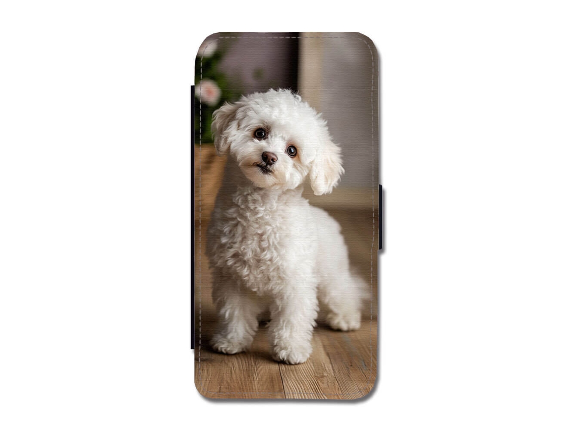 Capa Flip Para Iphone 17 Pro Max Com Estampa De Cachorro Poodle