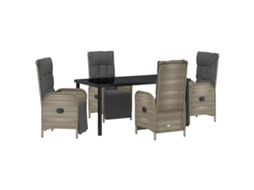 Maison Exclusive - Conjunto De Jantar Para Jardim 5 Pcs Cinzeto Vime Pe
