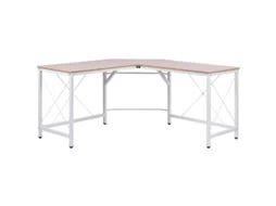 Mesa De Escritório Em L 150x150 Cm, Secretária De Canto Para Trabalho E Computador Em Mdf Acabamento Natural Bga Store