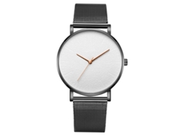 Relógio de quartzo unissex Gaiety Fashion Casual com pulseira de liga metálica (d)