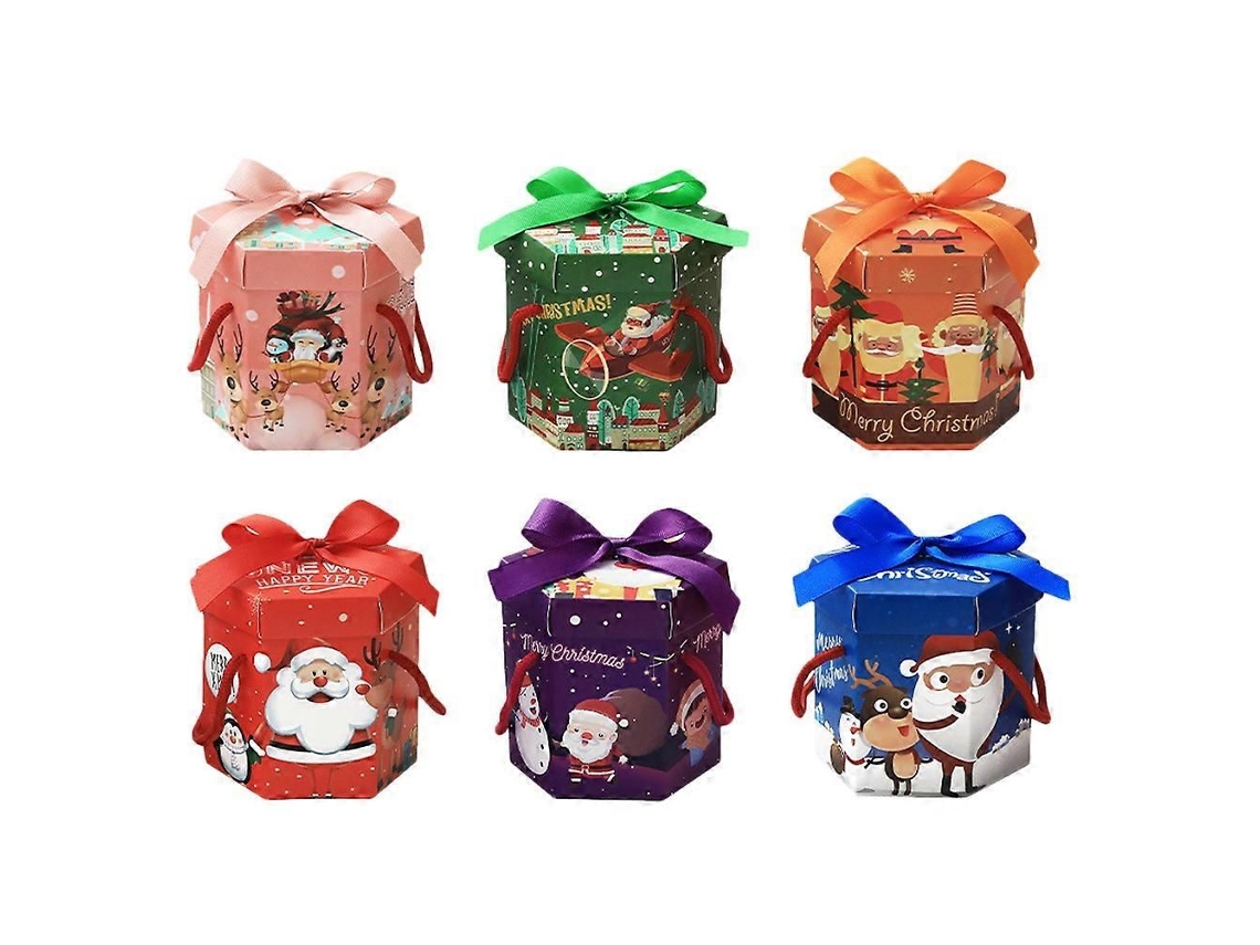 Caixas De Papel Para Presentes De Natal, Pacote Com 6 Unidades
