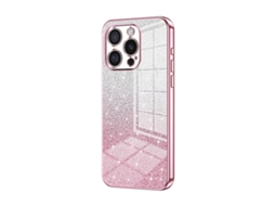 Capa Para Iphone 16 Pro - Glitter Degradê - Acabamento Eletroplaqueado