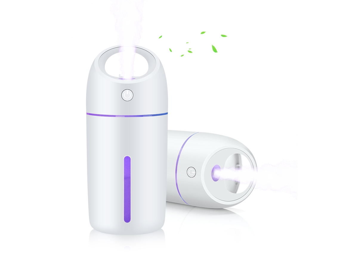 Laxiscreed Umidificador De Ar E Aromaterapia Para Carro, Recarregável Por Usb, Branco