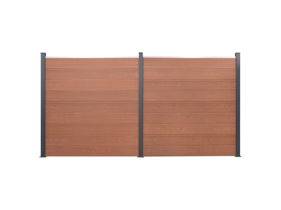 Vidaxl Conjunto De Painéis De Vedação 353x186 Cm Wpc Castanho