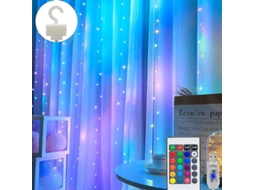 Luz De Cortina Rgb 16 Cores Controle Remoto Usb Mudança De Cor Decorativa 3 Tamanhos