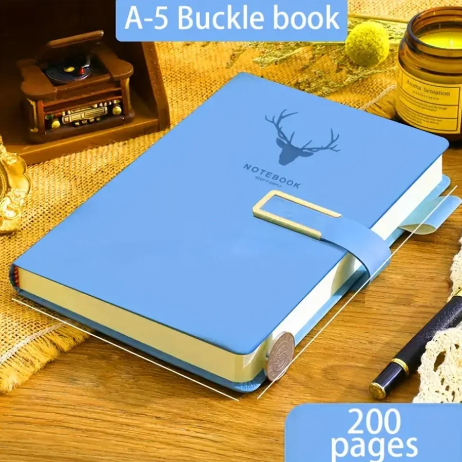 (azul, A5) Pacote Com 5 Cadernos Vintage De Couro Tamanho A5 Com Capas Macias Personalizadas.