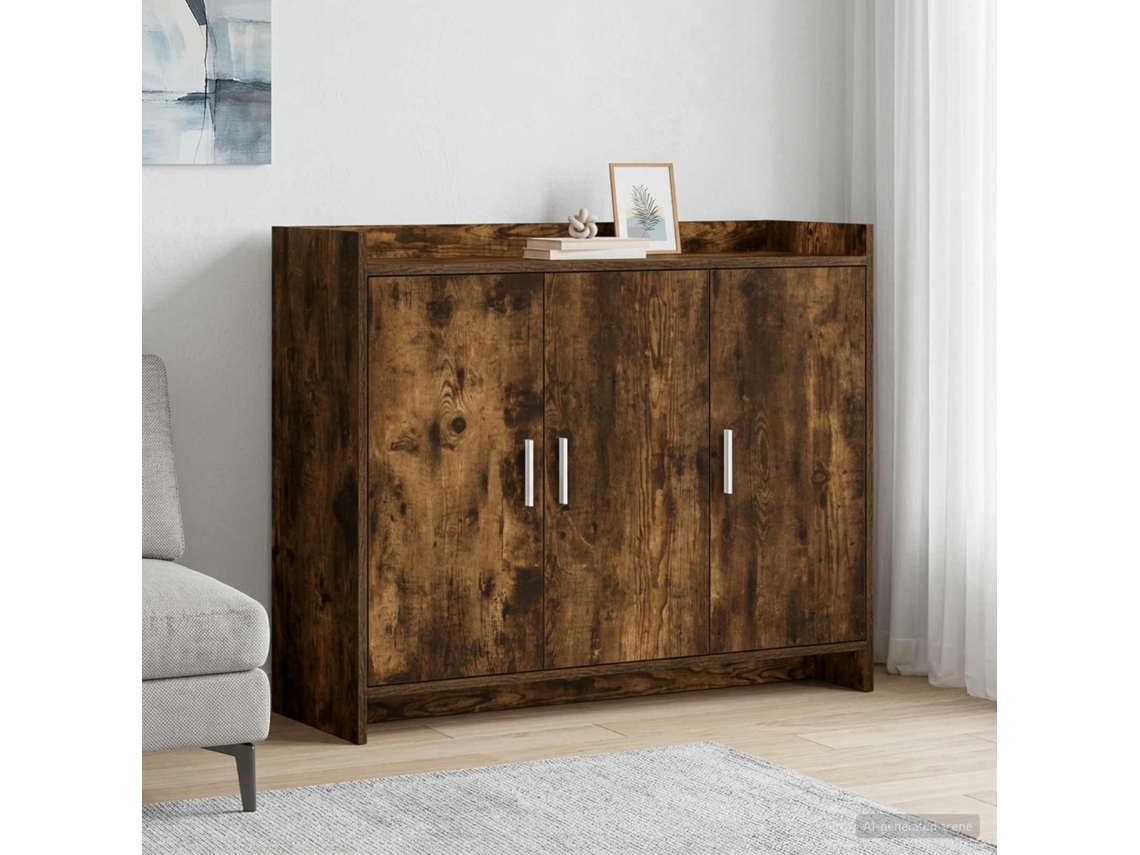 Vidaxl Buffet Carvalho Fumado 98,5 X 33 X 80 Cm Derivados De Madeira