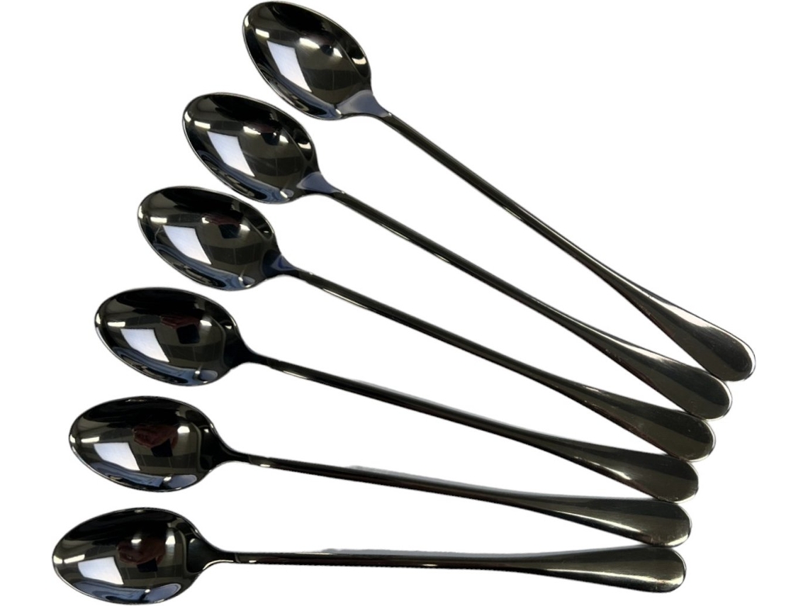 Colheres de Macchiato com Leite Aço Inoxidável Colheres de Iogurte, Sobremesa Ou Café Conjunto de 6 Preto ZYBLSSBB